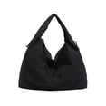 thumbnail image 1 of Slouchy Tote Bag Solid Handbag Large Shoulder Travel Gym Casual Commute Weekend Vacation Black, 1 of 6