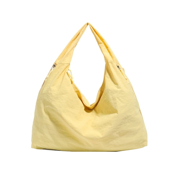 Slouchy Tote Bag Solid Handbag Large Shoulder Travel Gym Casual Commute Weekend Vacation Yellow
