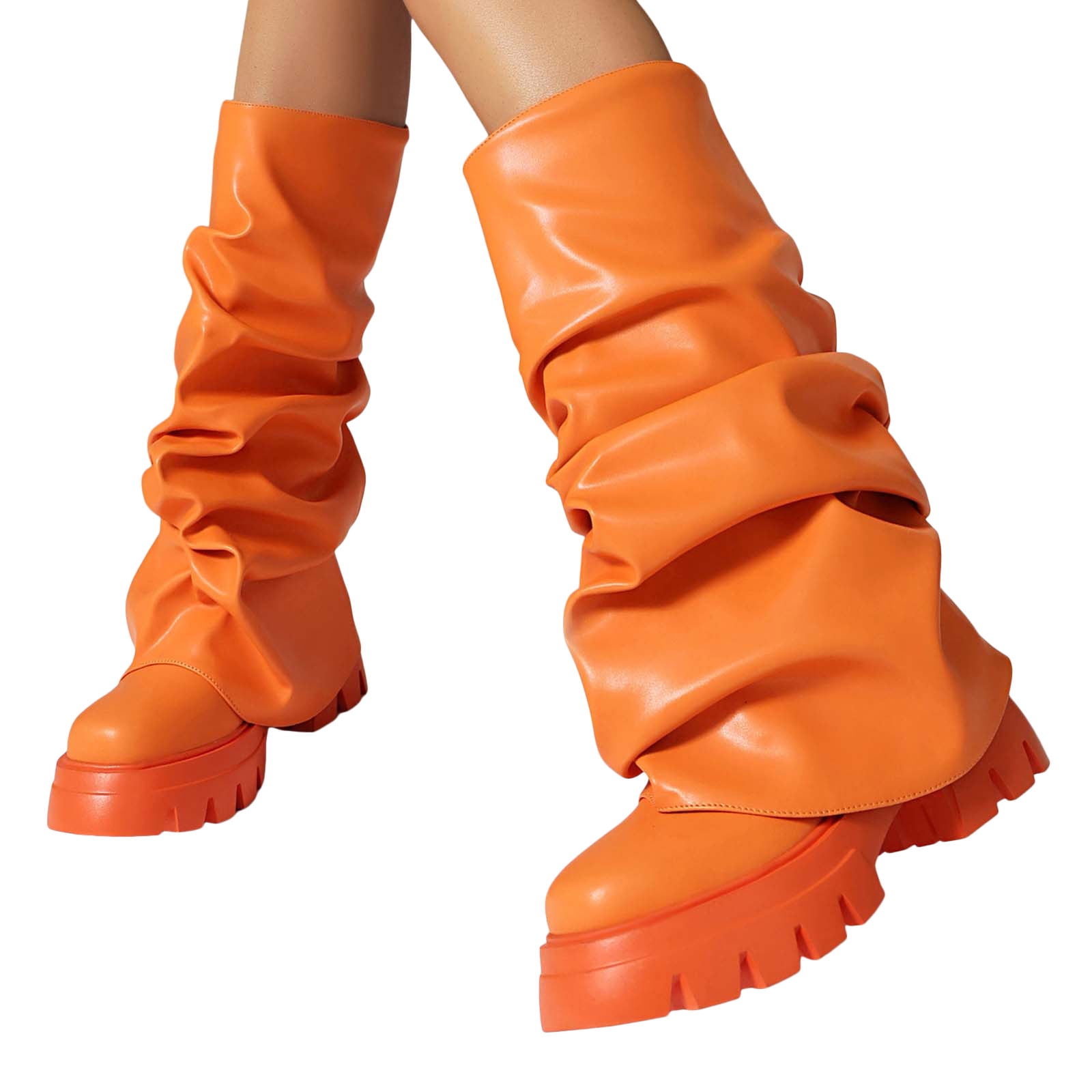 Slouchy Wide Mid Calf Fold Over Boots for Women 2025 Fashion