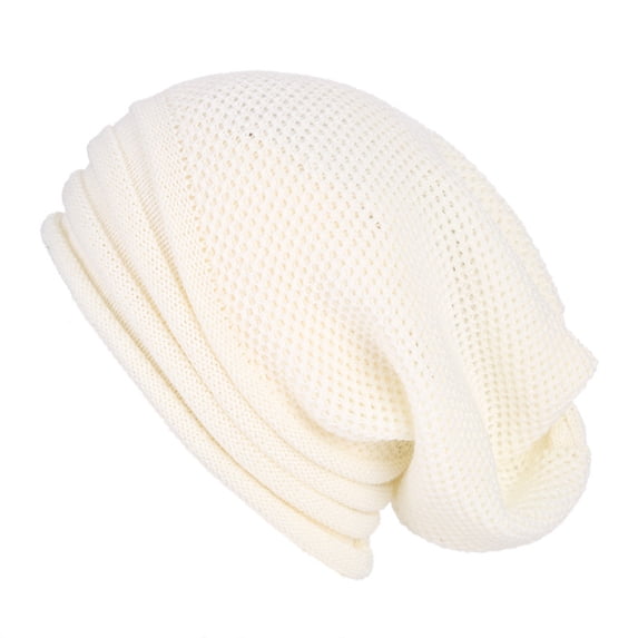 Slouchy Wool Knit Ski Hat for Men and Women Cozy Winter Warmth Baggy Crochet Baseball Cap