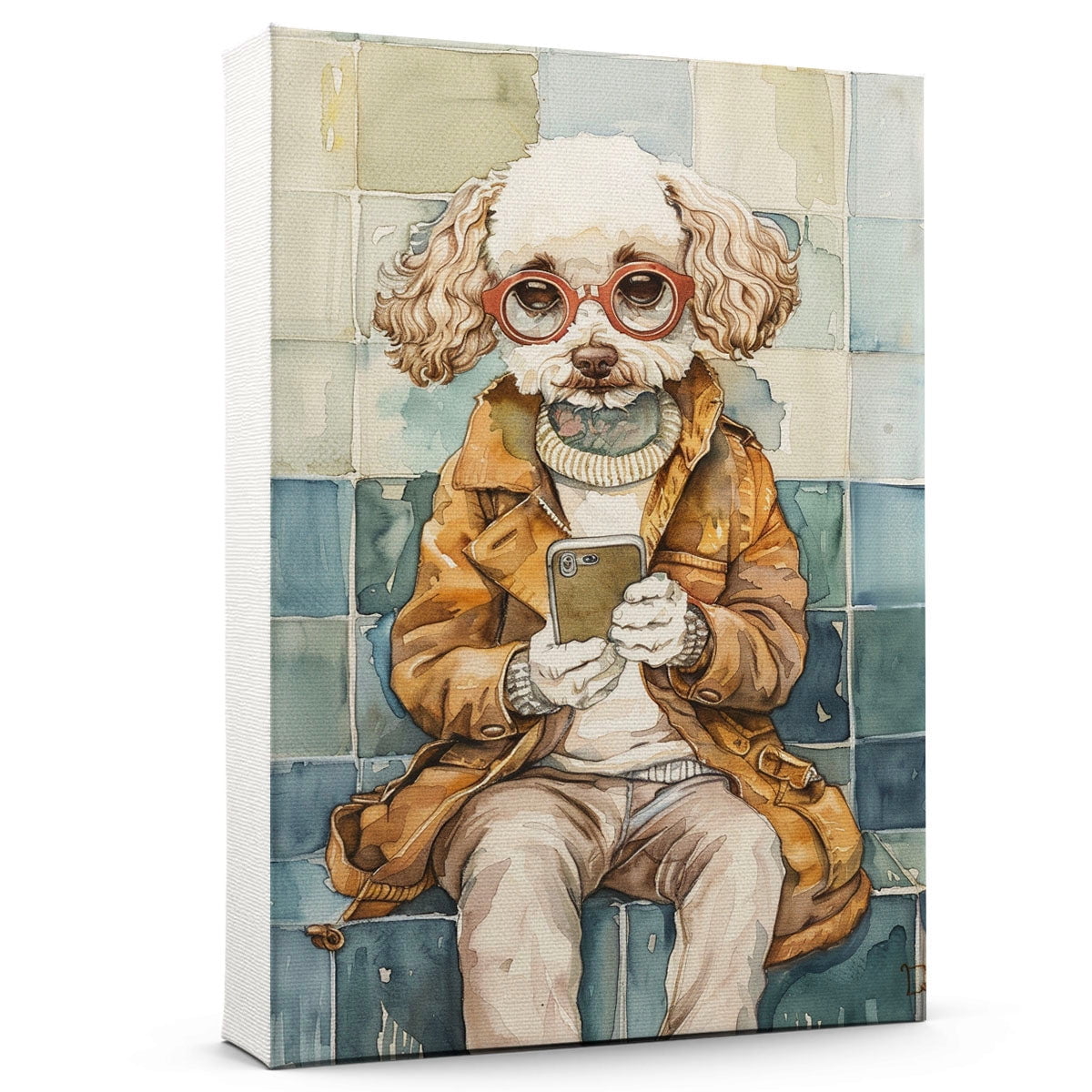 Slough Frame Sloughi Dog Siting On Toilet Poster Unframe, Sloughi Dog Canvas Frame ...