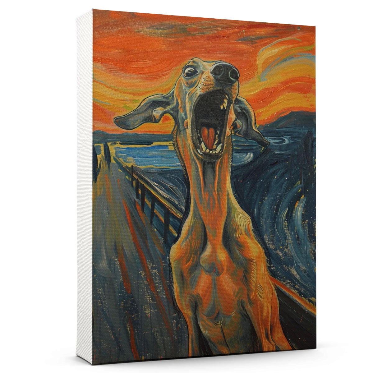 Slough Frame Sloughi Scream Funny Dog Poster Unframe, Sloughi Dog Canvas Frame Ready ...