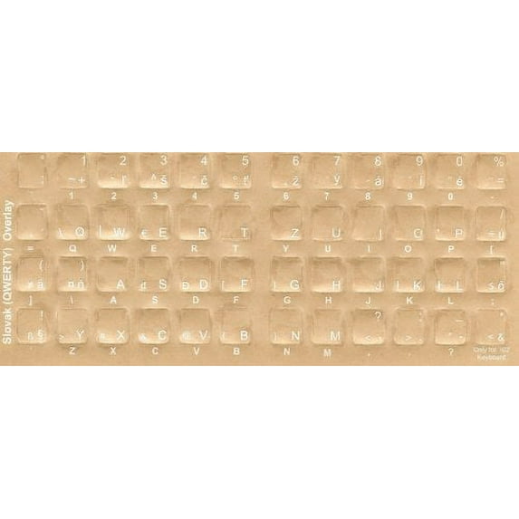 Slovak Keyboard Stickers - Labels - Overlays with White Characters for Black Computer Keyboard