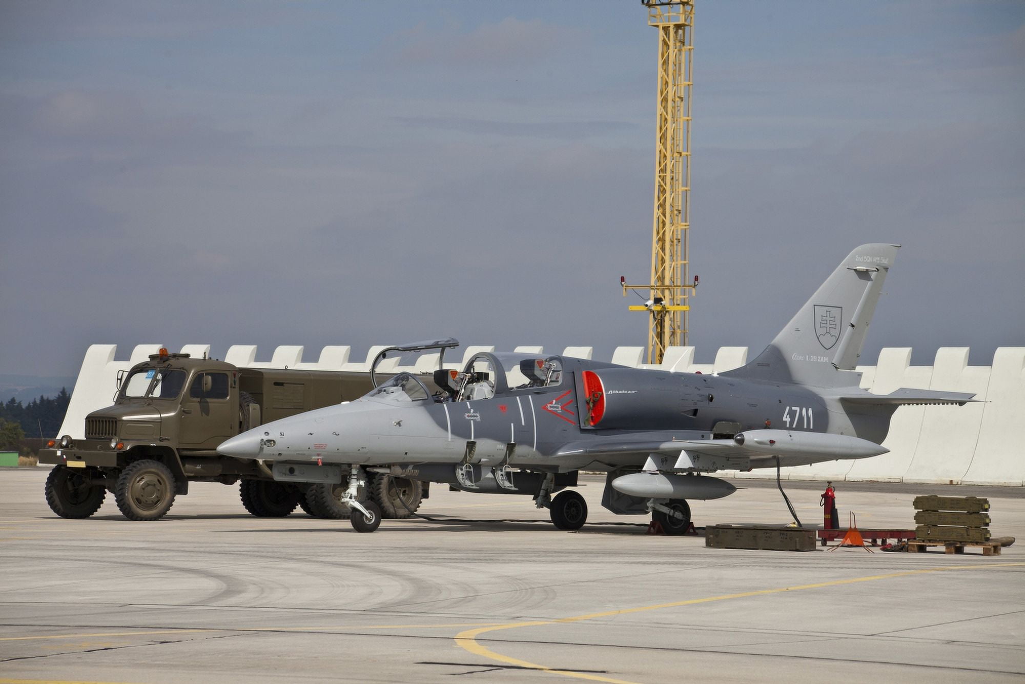 Slovak L-39ZAM Albatros during Exercise Ramstein Rover Canvas Art - Timm ZiegenthalerStocktrek Images (18 x 12)