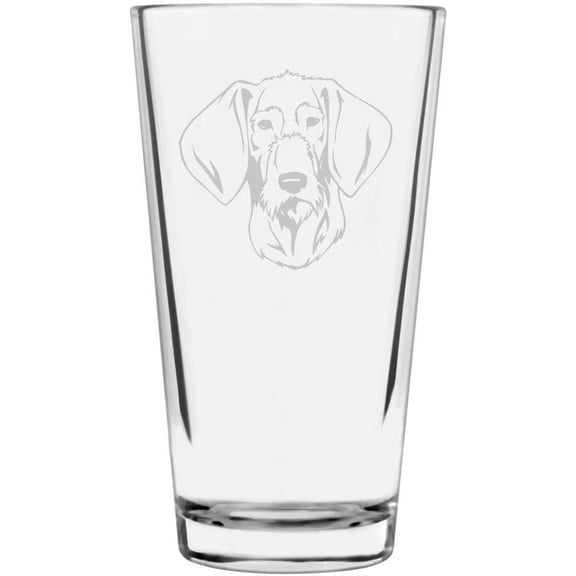 Slovak Rough Haired Pointer Dog Themed Etched All Purpose 16oz Libbey Pint Glass