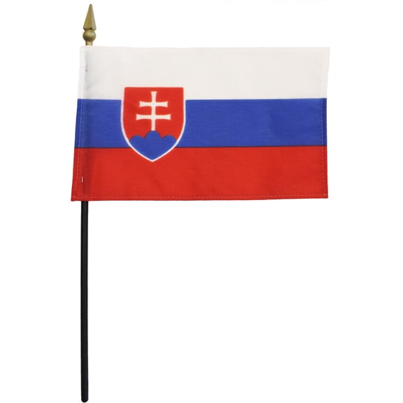 Slovakia - 4"X6" Stick Flag