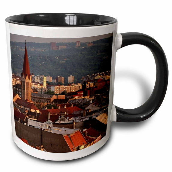 3drose, Slovakia, East Slovakia, Kosice. Namestie Slobody Town., 11oz Two-tone Black Mug