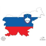 Slovakia Map Flag Country Shape - 3" Vinyl Sticker - For Car Laptop I-Pad Phone Helmet Hard Hat - Waterproof Decal