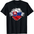thumbnail image 1 of Slovakia Shirt Slovakia Flag Slovakian Roots Independence T-Shirt, 1 of 3