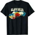 thumbnail image 1 of Slovakia Vintage Slovakian Country Rainbow Retro 70s Map T-Shirt mens t shirt，black，women，funny，misfits，men，journey，t-shirt, 1 of 4