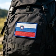 Slovenia Flag Embroidered Patch Hook and Loop National Badge for Backpack Hat Jacket Vest Outdoor 3.1*2.0 Inch