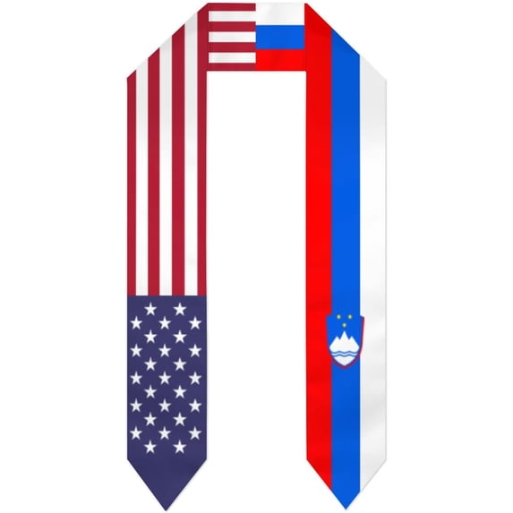 Slovenia Mix USA United States Flag Graduation Stole For International Student Stole Pride Cheers Shawls