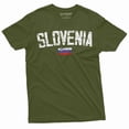 thumbnail image 1 of Slovenia T-shirt Slovenija Flag Mens Tee Shirt Nation Patriotic Tee Shirt (Medium Military Green), 1 of 5