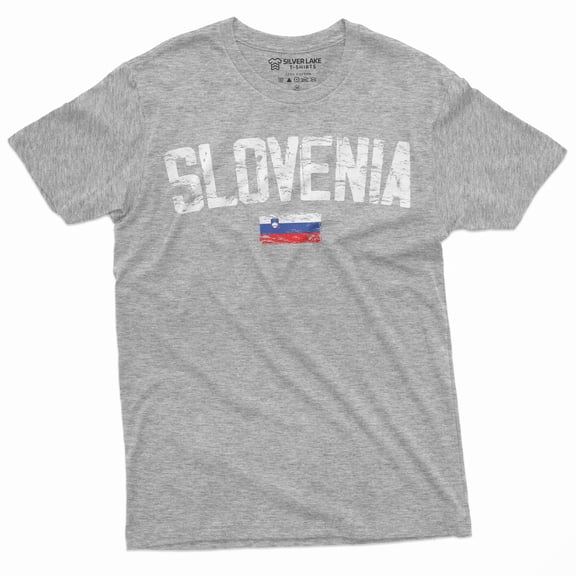 Slovenia T-shirt Slovenija Flag Mens Tee Shirt Nation Patriotic Tee Shirt (XX-Large Grey)