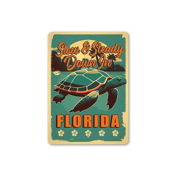 Slow And Steady Down In Florida Aluminum Metal Decor Sign - 10x14 inches