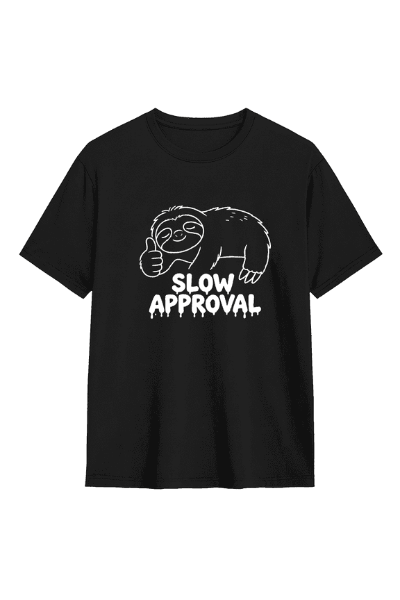 Slow Approval Sloth Cool Graphic Tee For Women, Animal Lover Relax Cotton Short Sleeves T-Shirt