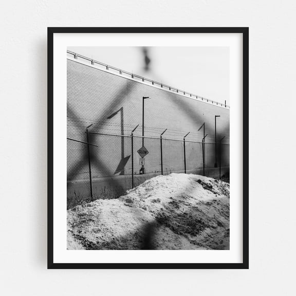 Slow B&W - Brooklyn New York Photography Black and White Architecture Street Photography Minimalist Abstract Black Framed Wall Art Print 6 x 8 inches