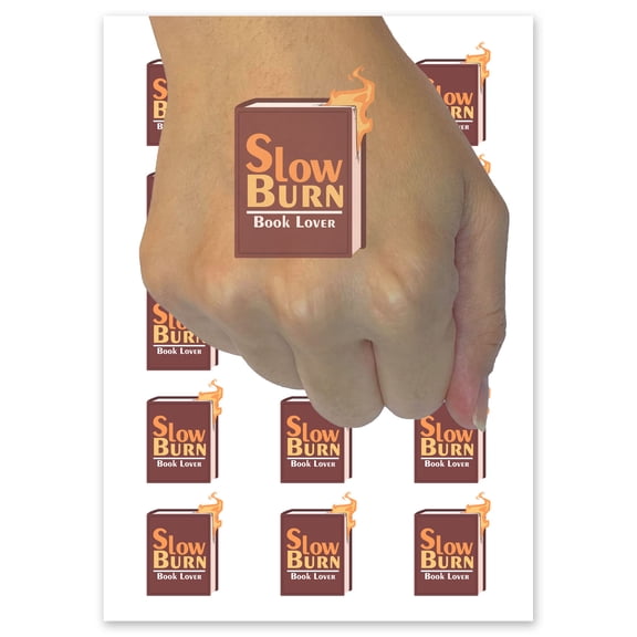 Slow Burn Book Lover Romance Reader Temporary Tattoo Water Resistant Fake Body Art Set Collection - 15 2" Tattoos (1 Sheet)