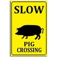 thumbnail image 1 of Slow Cat Crossing Sign Aluminum Black on Yellow Wall Decor for Home Cafes Office Pubs Club Indoor Outdoor 8X12inch/Tin Sign, 1 of 5