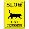 thumbnail image 1 of Slow Cat Crossing Sign Aluminum Black on Yellow Wall Decor for Home Cafes Office Pubs Club Indoor outdoor 6X8inch/Tin Sign, 1 of 5