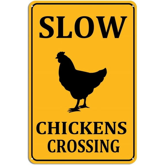 Slow Cat Crossing Sign Aluminum Black on Yellow Wall Decor for Home Cafes Office Pubs Club Indoor outdoor 8X12inch/Tin Sign