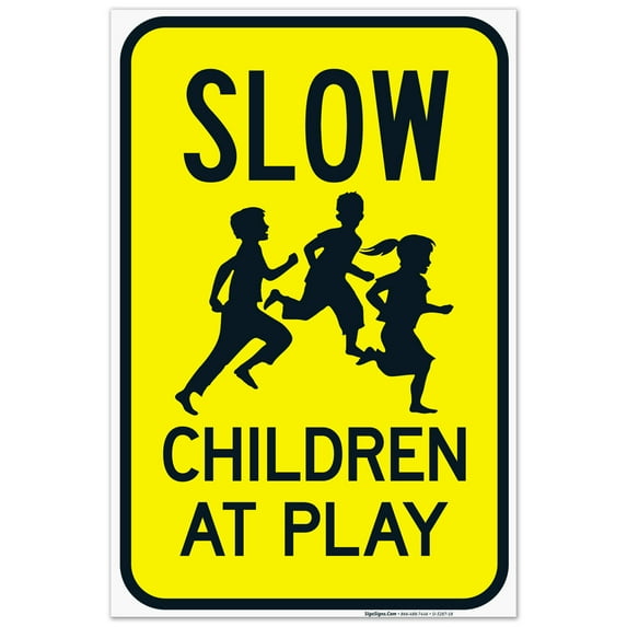 Slow Children At Play Sign, Traffic Sign, 24x36 Corrugated Plastic
