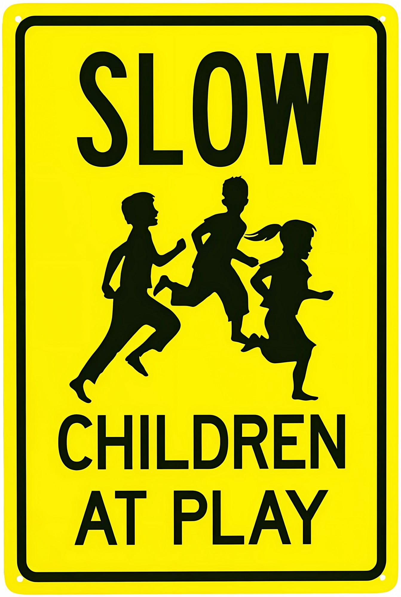 Slow Children At Play Warning Sign - 8"x12" Security Safety Metal Sign ...