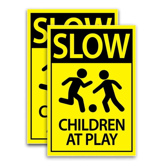 Slow Children at Play (24" X 36") Vinyl Decal Only (Pack of 2) |Sign|Sticker|Poster