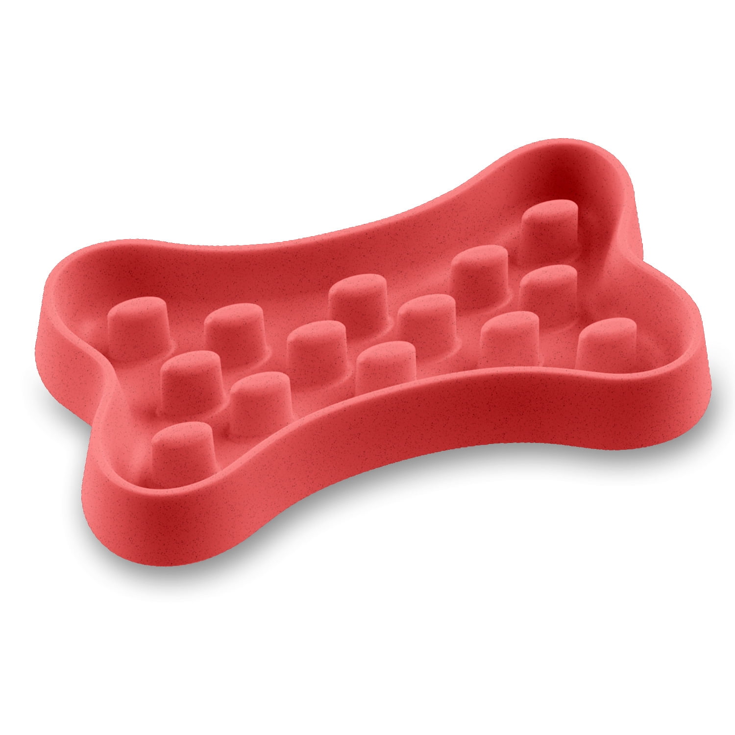 Slow Chow Bone Polypropylene Slow Feeder - Large - 6 Cups - Red