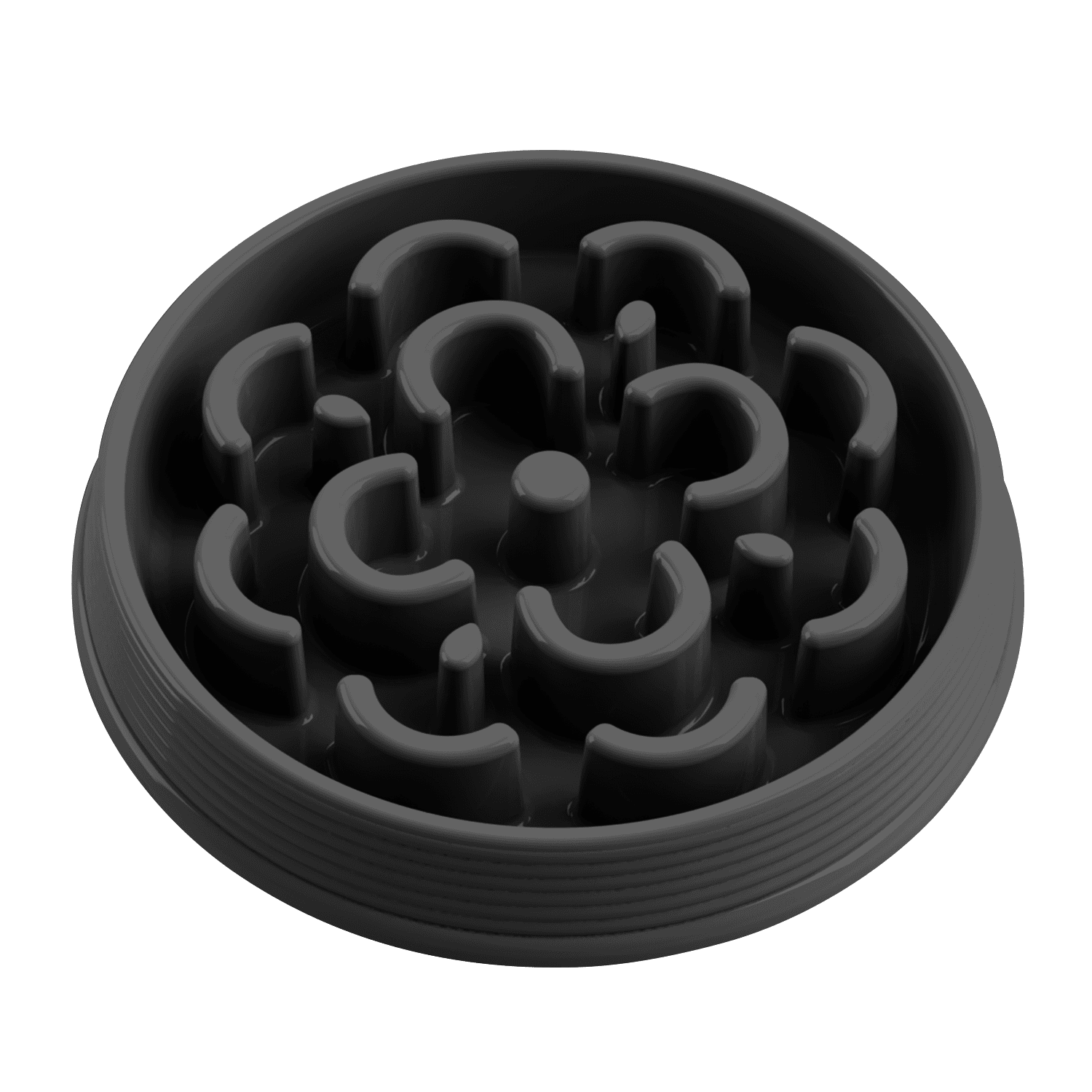 Slow Chow™ Medallion Feeder, Medium, Black, (PP), 9.8”x1.6”/ 3 cups