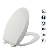 Slow Close Elongated Closed Front Toilet Seat in White