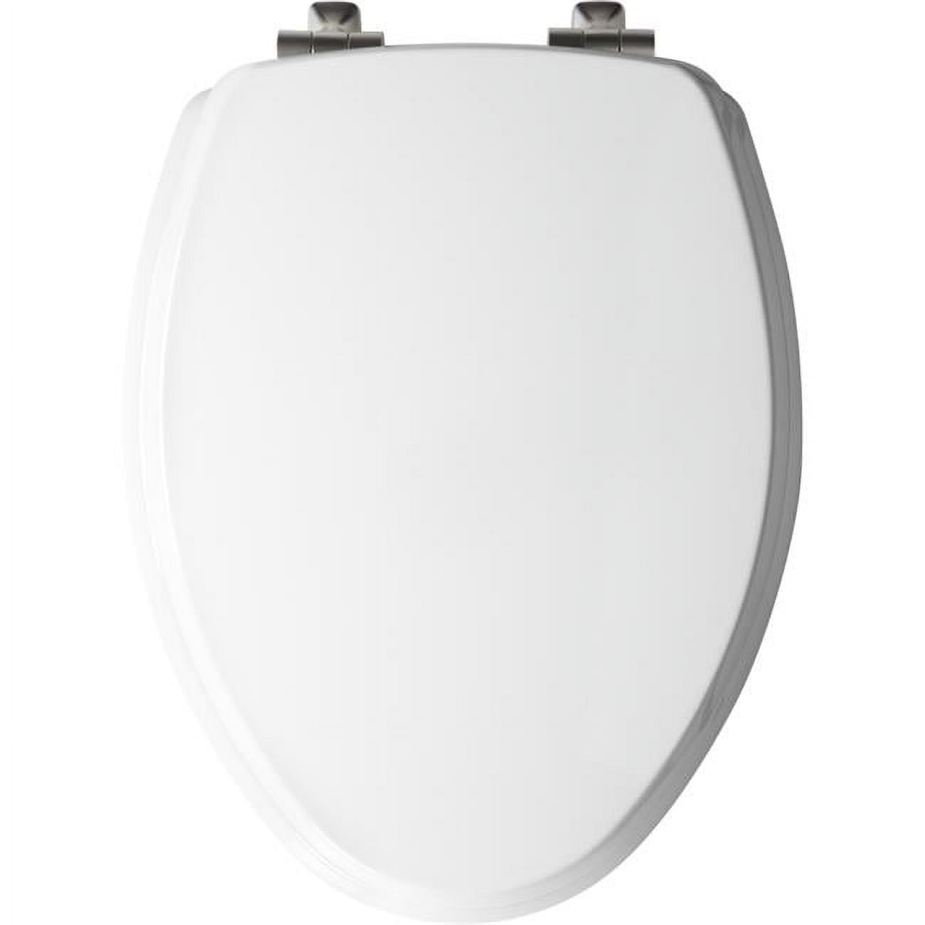 Slow Close Elongated White Molded Wood Toilet Seat