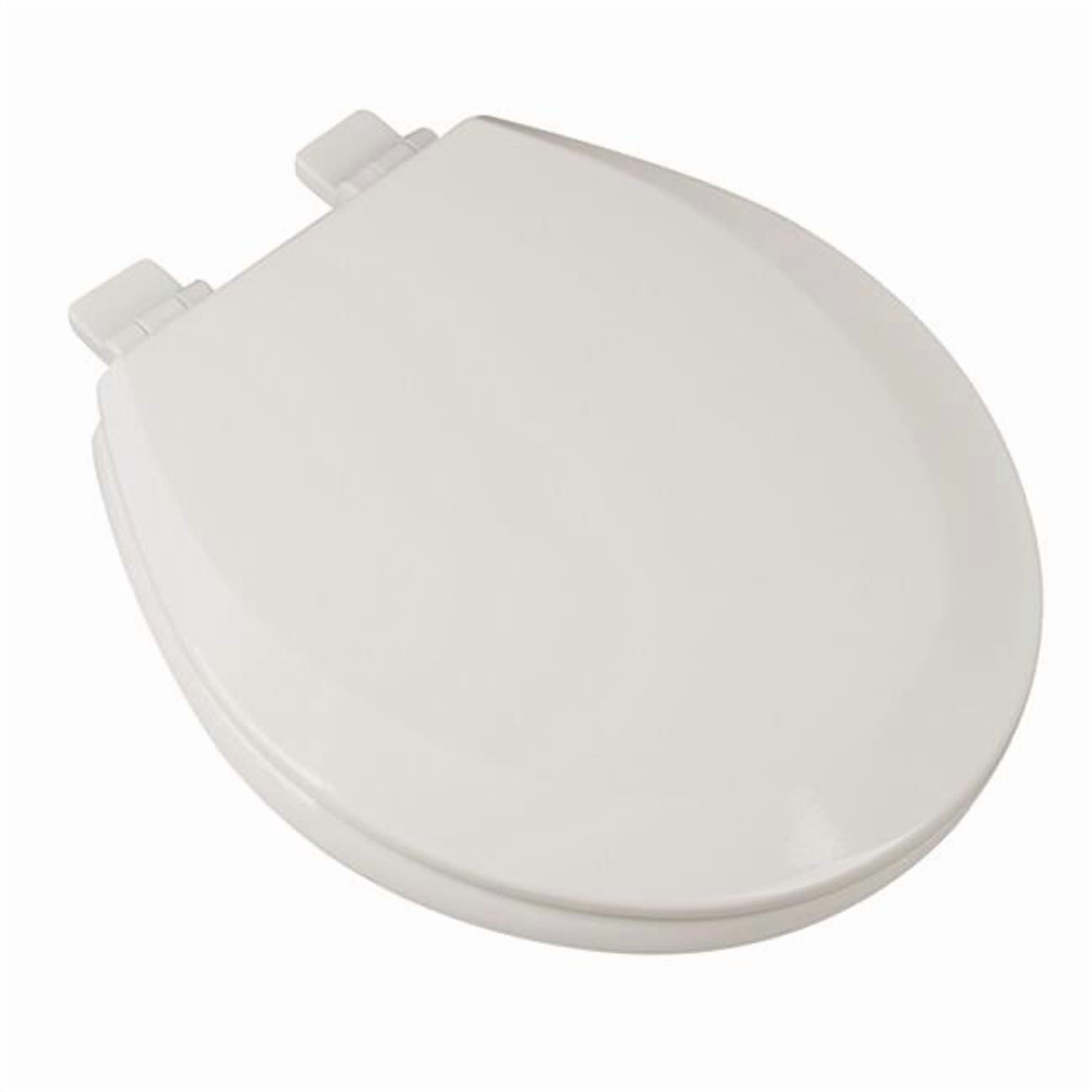 Slow Close Premium Round Molded Wood Toilet Seat, Biscuit