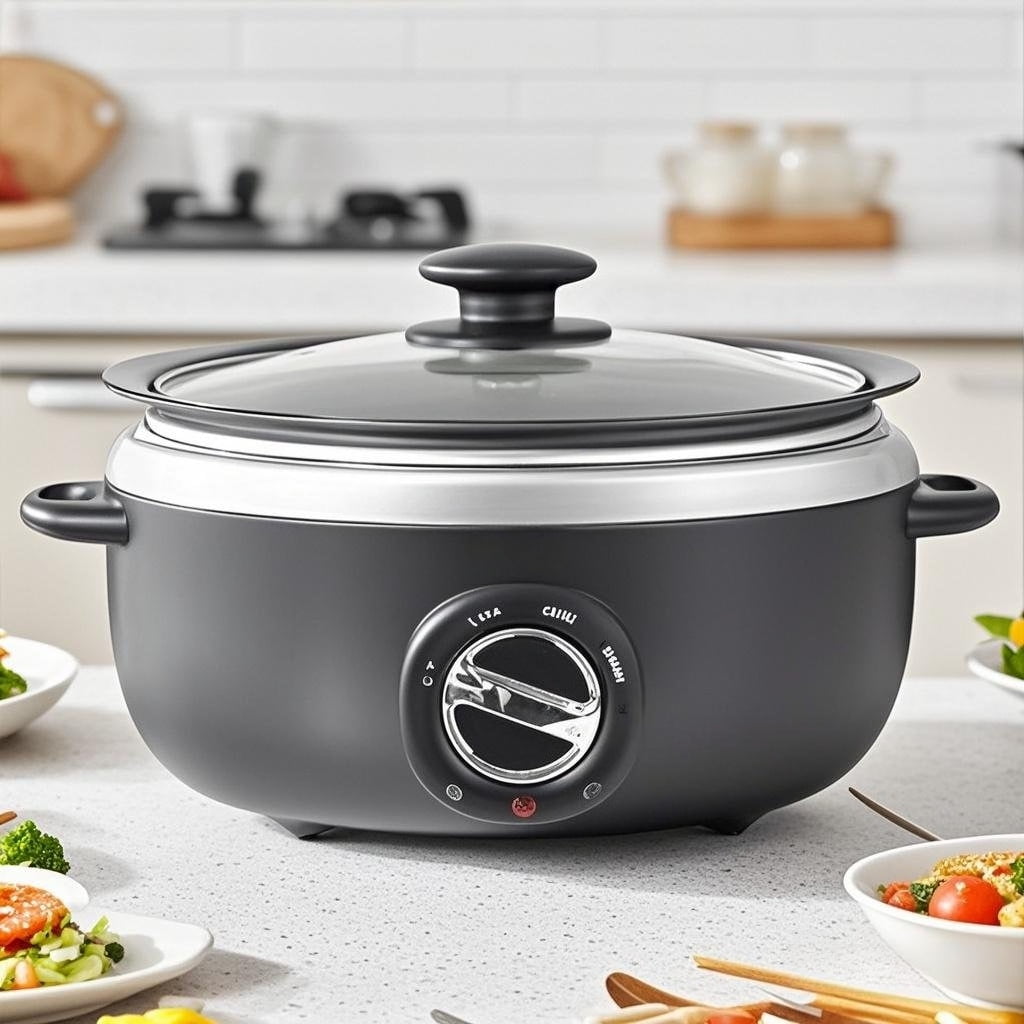 Slow Cooker, 6.5 Quart, Glass Lid, Adjustable Temp, Food Warmer (Black)