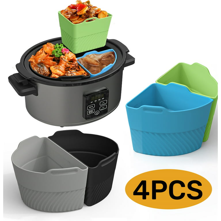 Slow Cooker Dividers Liner Fit for Crockpot 6QT, Silicone Crock Pot Cooking  Liners Inserts Reusable BPA Free Dishwasher Safe Set of 4 