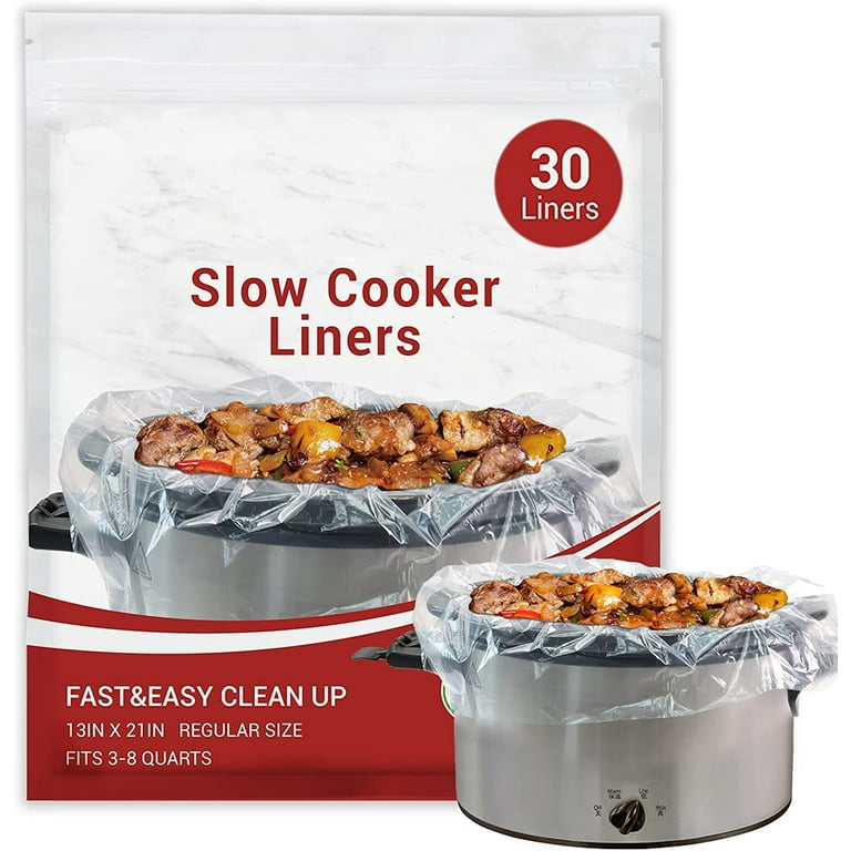 Slow Cooker Liners (30 Liners), 13 × 21 Crock Pot Liners Fit 3-8 Quarts  30 count