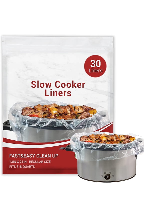 Slow Cooker Liners (30 Liners), 13" 21" Crock Pot Liners Fit 3-8 Quarts 30 count