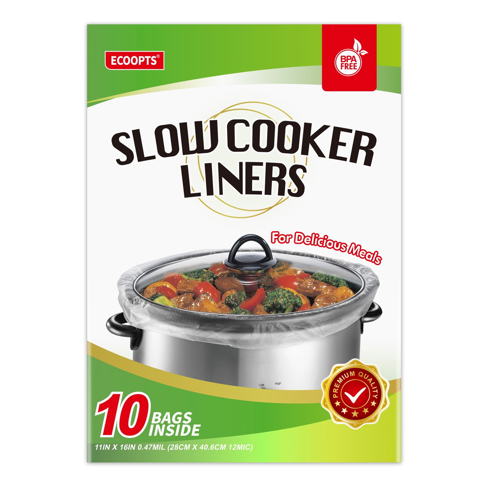 ECOOPTS Small Slow Cooker Liners, Disposable Bags, Fit 1-3QT Oval