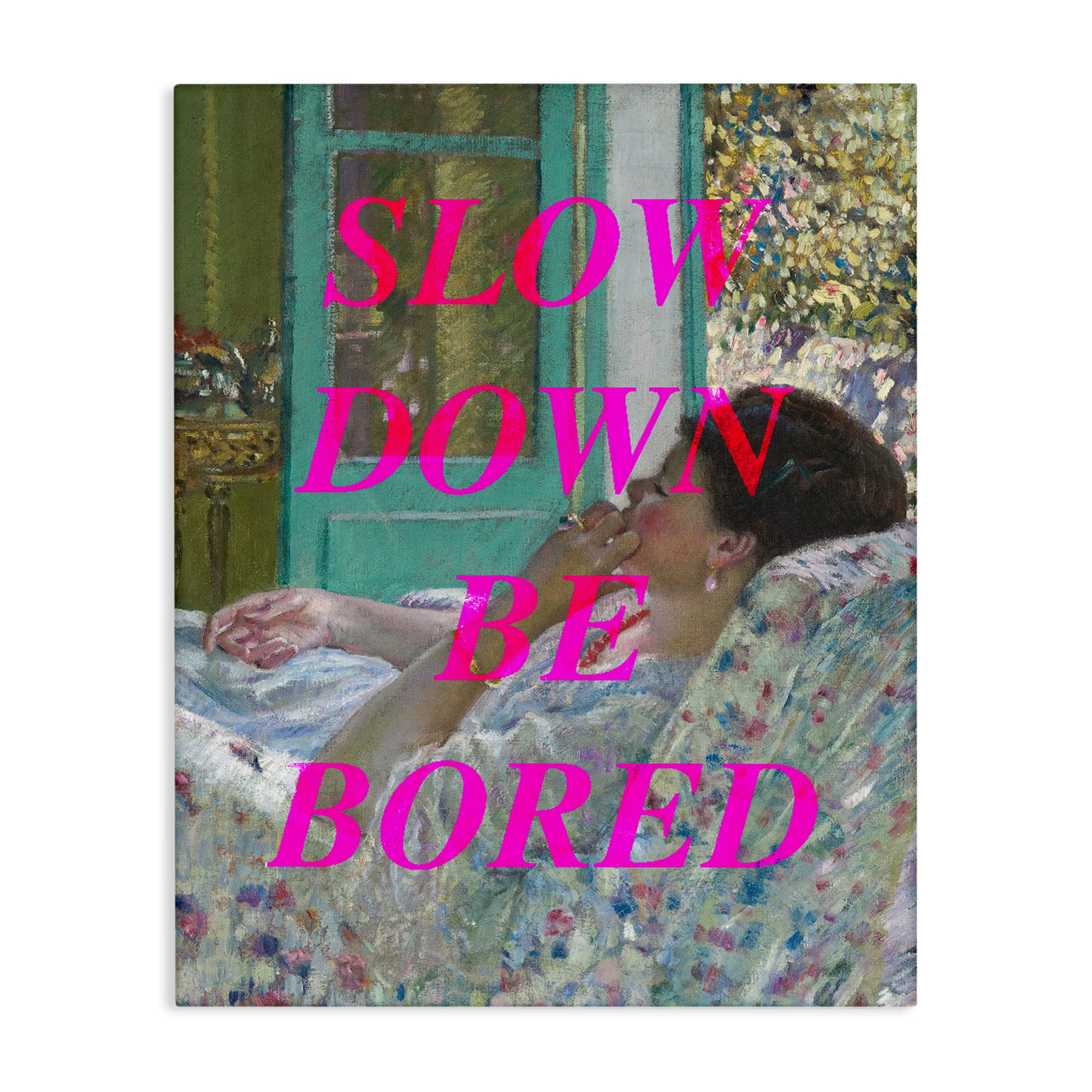 Slow Down Be Bored Classic Canvas Wall Art, design by Lil' Rue