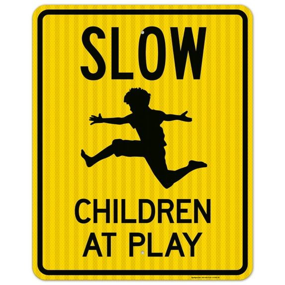 Slow Down Children At Play Sign, Traffic Sign, 24x30 Reflective Aluminum EGP