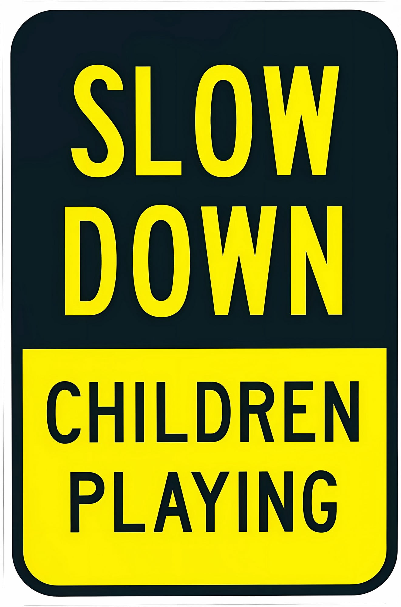 Slow Down Children Playing Warning Sign - 8"x12", Security Metal Decor ...