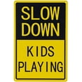 thumbnail image 1 of -Slow Down Kids Playing Signs | Children at Play Yard Sign -12 x 8 Warning Sign. A Real Sign, 1 of 5