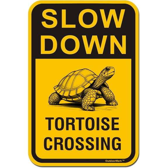 Slow Down Signs Tortoise Crossing Sign 8x12 Inch Aluminum Sign Street Yard Warning Signs