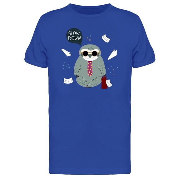 Slow Down Sloth Work Tee Men's -Image by Shutterstock
