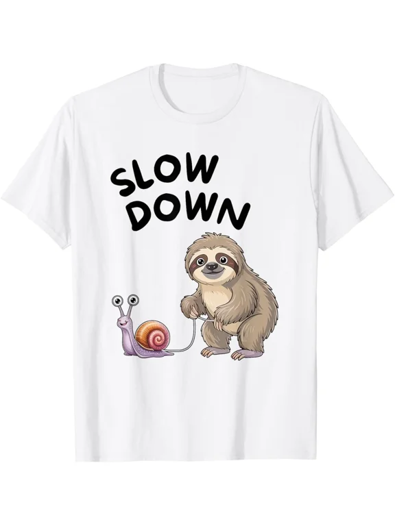 Slow Down Snail Sloth Funny Cute Happy Face Lover Unisex T-Shirt, Vintage T-Shirt