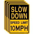 thumbnail image 1 of Slow Down Speed Limit 10 MPH Sign,16 x12 Inches,Reflective Aluminum (2 Pack), 1 of 5