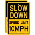thumbnail image 1 of Slow Down Speed Limit 10 MPH Sign,Traffic Sign,8" x 12" inches,Reflective Aluminum,UV Protected,Weather Resistant,Waterproof,Durable Ink,Outdoor Use,Easy to Mount(4 Pack), 1 of 5