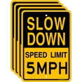 thumbnail image 1 of Slow Down Speed Limit 10 MPH Sign,Traffic Sign,8" x 12" inches,Reflective Aluminum,UV Protected,Weather Resistant,Waterproof,Durable Ink,Outdoor Use,Easy to Mount(4 Pack), 1 of 5