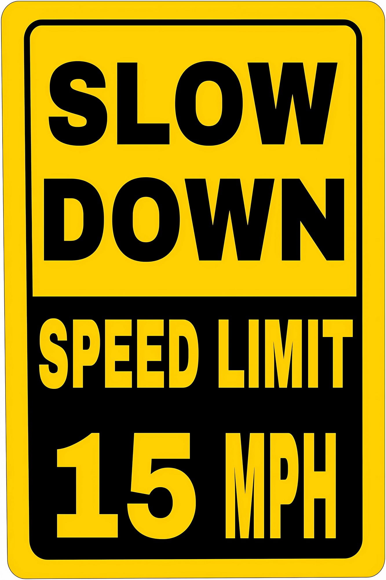 Slow Down Speed Limit 15 MPH Metal Sign - 8"x12", Road/Street/Traffic ...