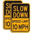 thumbnail image 1 of Slow Down Speed Limit 15 MPH Sign (4 Pack) Traffic Sign 16”x12” Metal Reflective Sign 40Mil Rust Free Aluminum Weather Resistant Professional Printing Easy to Mount for Stake/Wall/Fence, 1 of 5